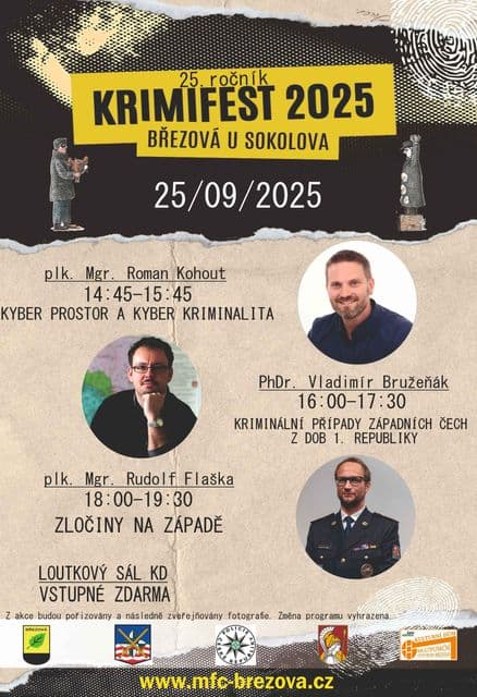 Krimifest 2025 - PŘEDNÁŠKY PRO VEŘEJNOST 25.9.2025