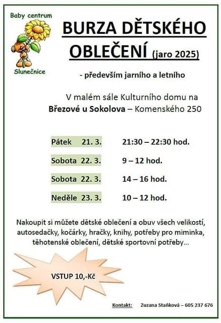 Jarní a letní burza dětského oblečení 2025